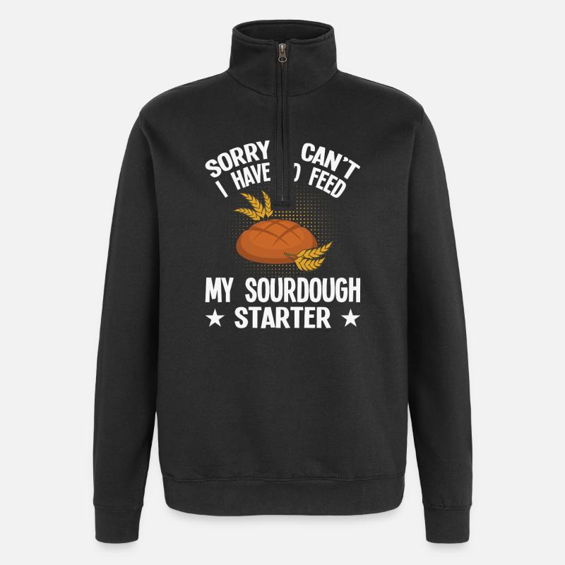 Sourdough Starter Humor - Quarter-Zip Sweatshirt - black