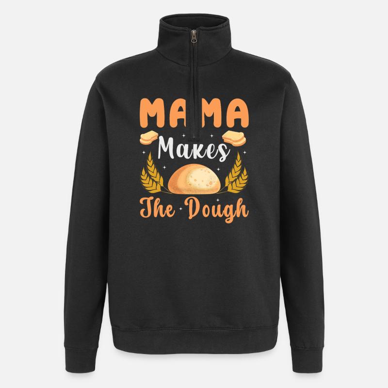 Mama Backt Den Teig - Quarter-Zip-Sweatshirt - Schwarz