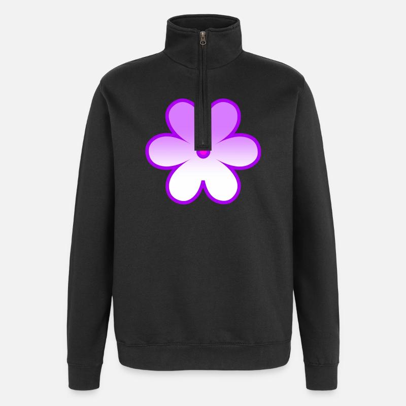 Flower - Quarter-Zip Sweatshirt - black
