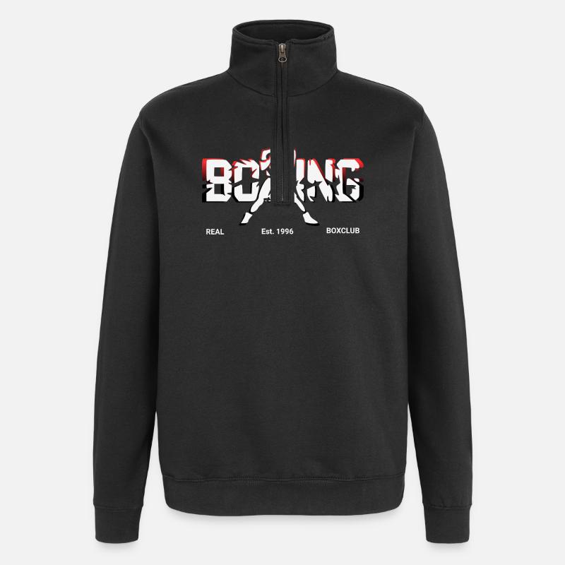 Boxing boxen Logo - Quarter-Zip-Sweatshirt - Schwarz