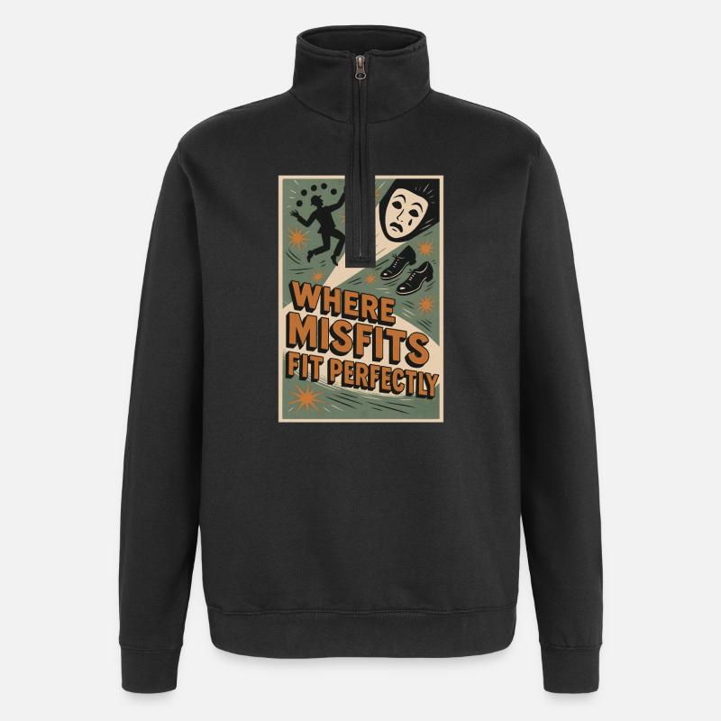 Wo Außenseiter passen | Theater Bühne - Quarter-Zip-Sweatshirt - Schwarz