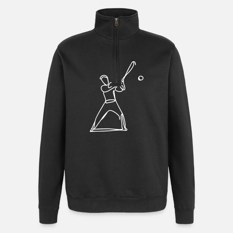Baseball Player Sketch - Quarter-Zip Sweatshirt - black