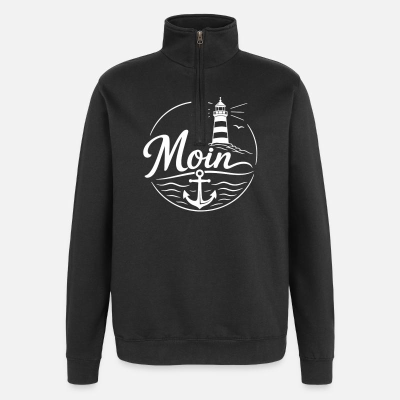 Moin - Quarter-Zip-Sweatshirt - Schwarz