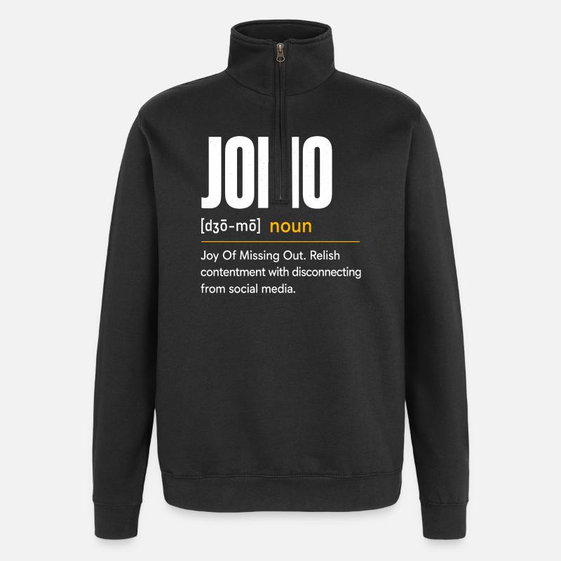 JOMO: Freude am Nichtstun - Quarter-Zip-Sweatshirt - Schwarz