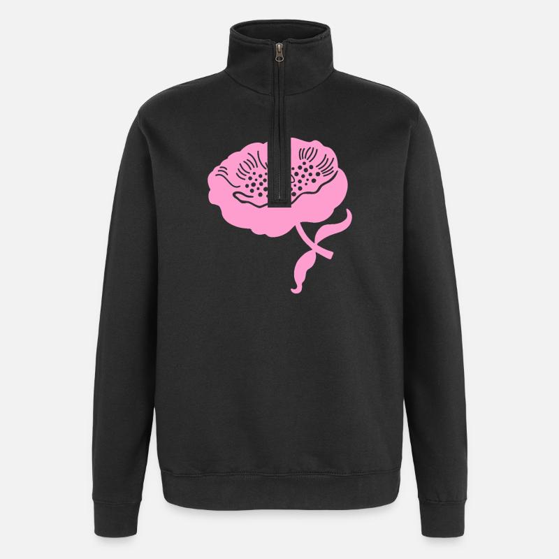 Pfingstrone L botanisch Pfingstrone L rosa - Quarter-Zip-Sweatshirt - Schwarz