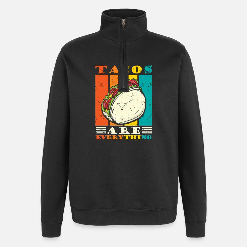 Tacos are everything - Quarter-Zip Sweatshirt - black
