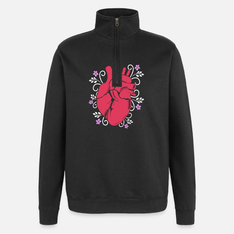 Kardiogramm Kardiographie Sonographie Ultraschall - Quarter-Zip-Sweatshirt - Schwarz