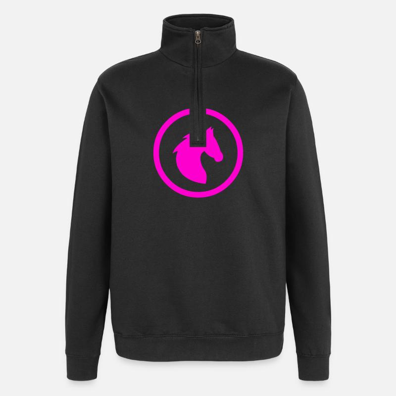 Chevaux - Sweat à zip 1/4 - noir