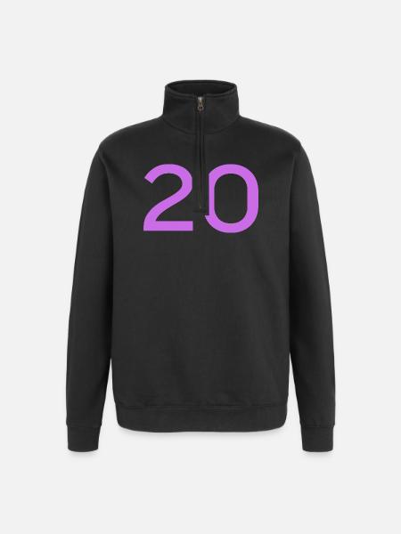 20 - Sweat à zip 1/4 - noir