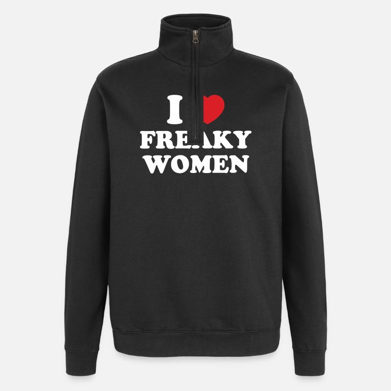 Ich Herz Freaky Frauen - Quarter-Zip-Sweatshirt - Schwarz