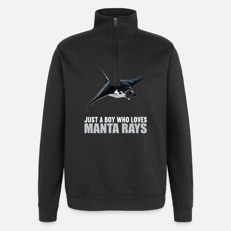 Raies Manta Raies - Sweat à zip 1/4 - noir