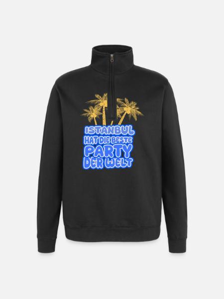 Urlaubsregion Istanbul - Quarter-Zip-Sweatshirt - Schwarz