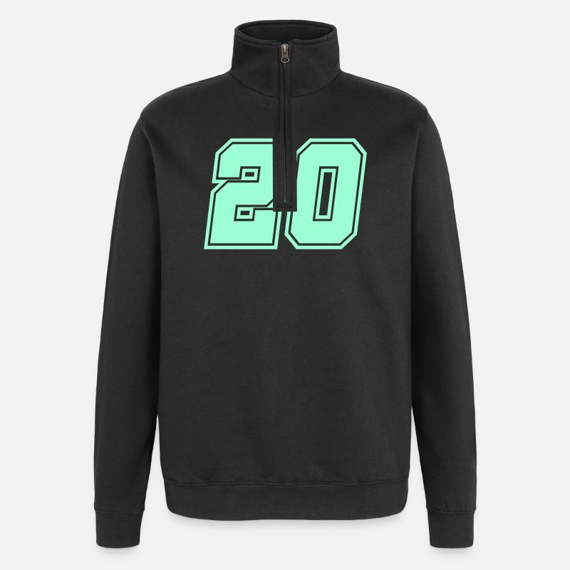20- - Quarter-Zip-Sweatshirt - Schwarz