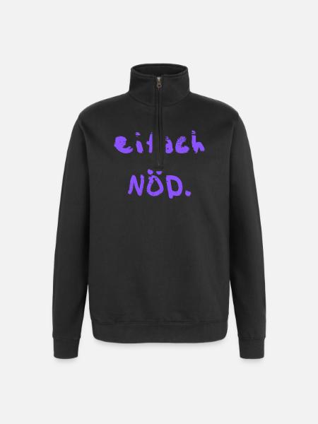 eifach NÖD. in lila  - Quarter-Zip-Sweatshirt - Schwarz