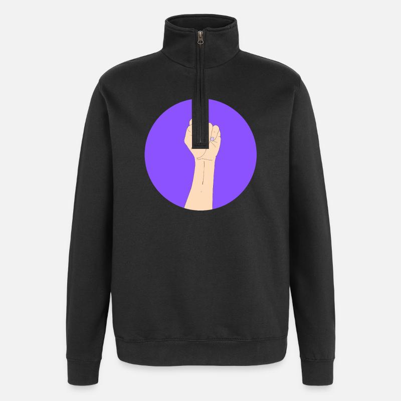 Autonomisation en violet - Sweat à zip 1/4 - noir