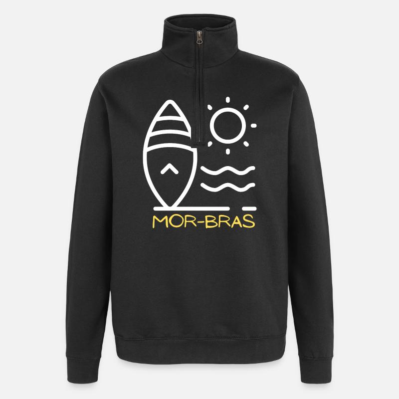 Mor Bras - Quarter-Zip Sweatshirt - black