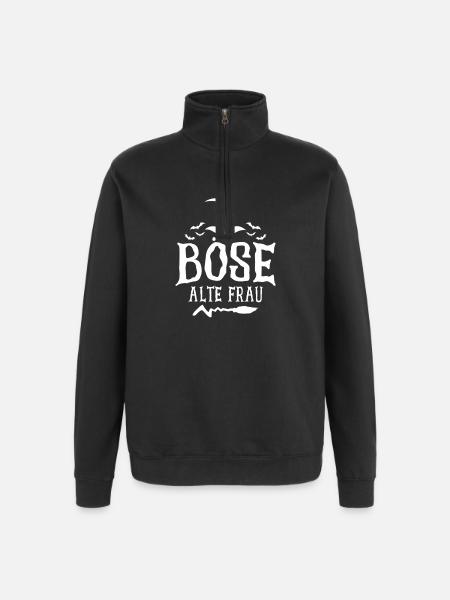 Böse Alte Frau - Quarter-Zip-Sweatshirt - Schwarz