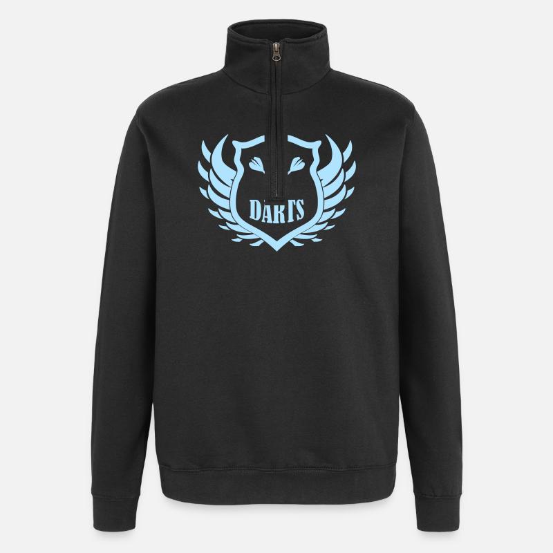 Darts Shield Emblem Wings - Quarter-Zip Sweatshirt - black