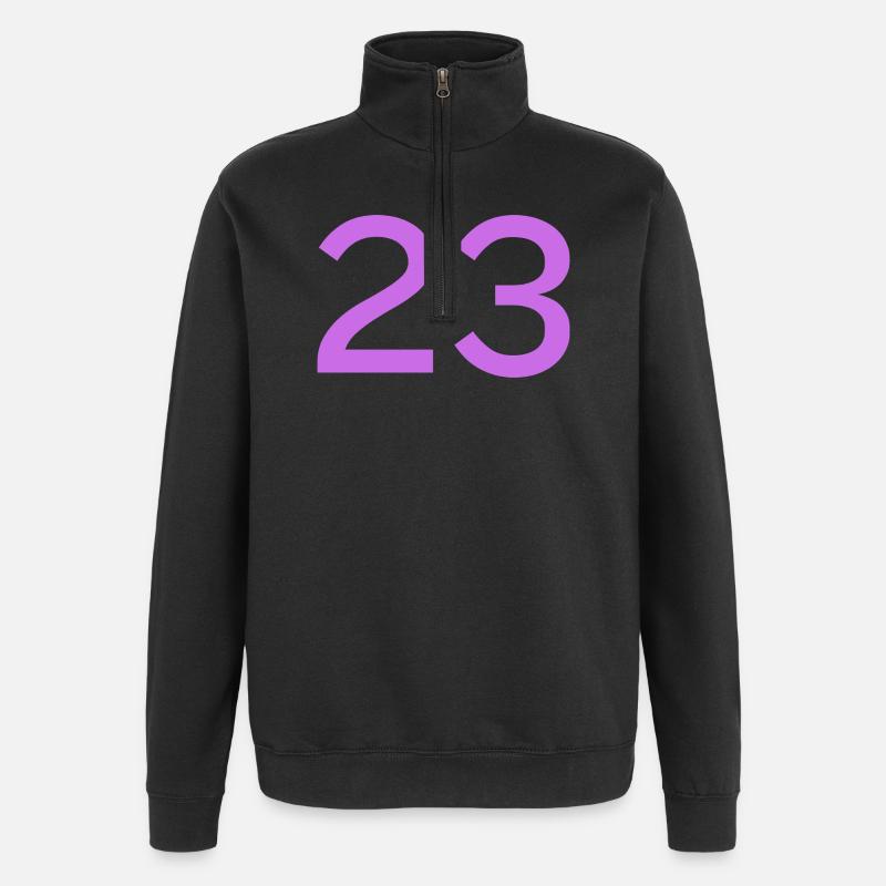 23 - Sweat à zip 1/4 - noir