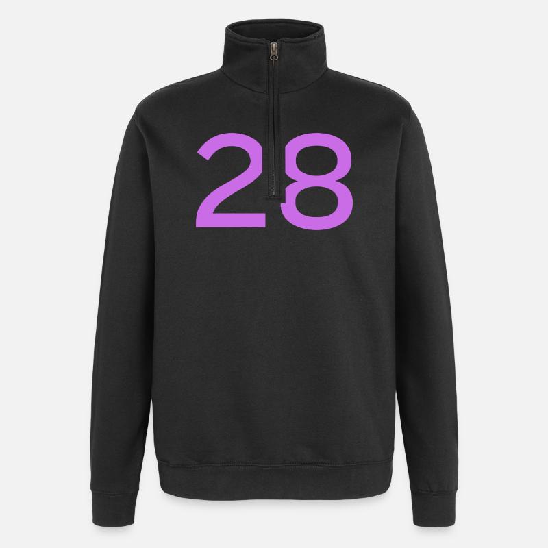 28 - Quarter-Zip-Sweatshirt - Schwarz