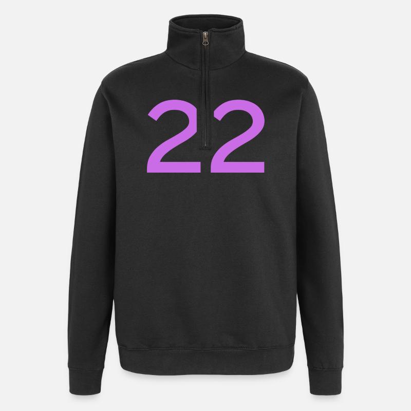 22 - Quarter-Zip-Sweatshirt - Schwarz