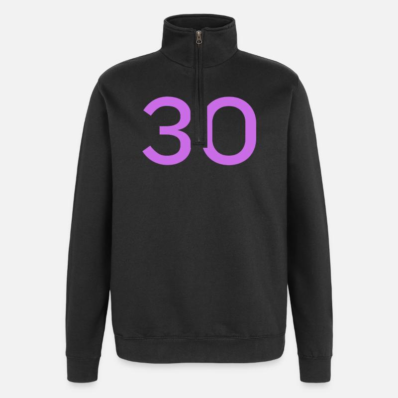 30 - Quarter-Zip-Sweatshirt - Schwarz