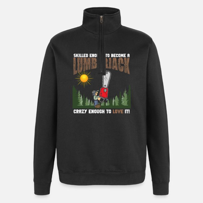 Skilled Crazy Lumberjack - Quarter-Zip Sweatshirt - black