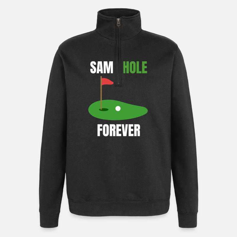 Junggesellenparty-Loch - Quarter-Zip-Sweatshirt - Schwarz