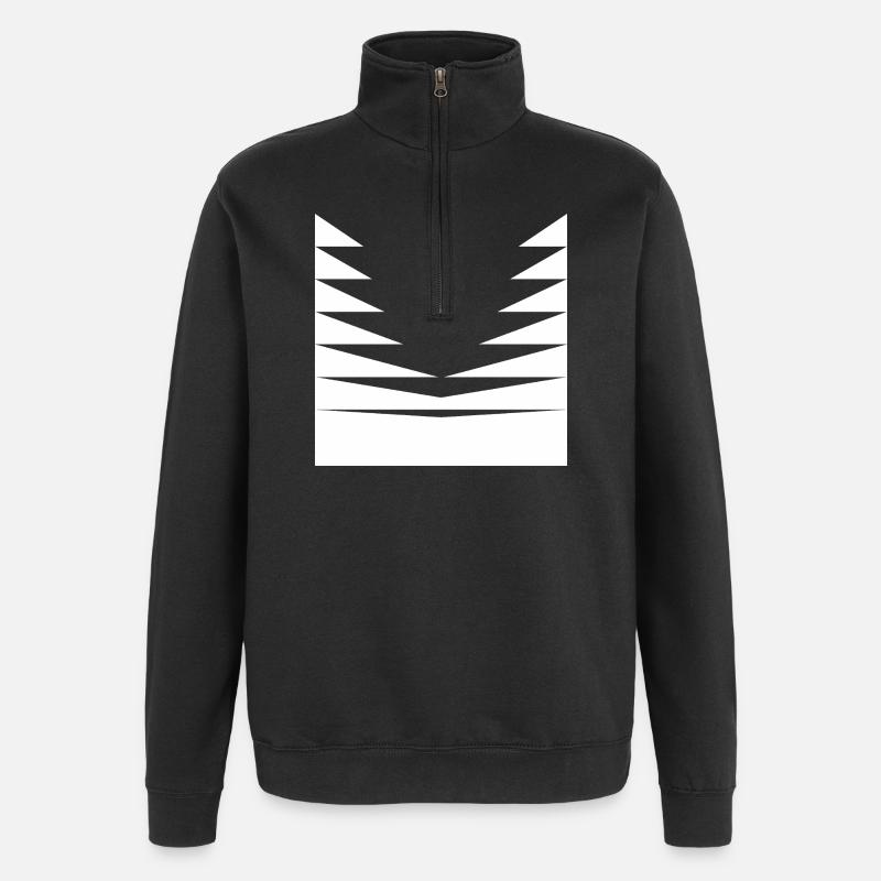 Conception du motif triangle - Sweat à zip 1/4 - noir