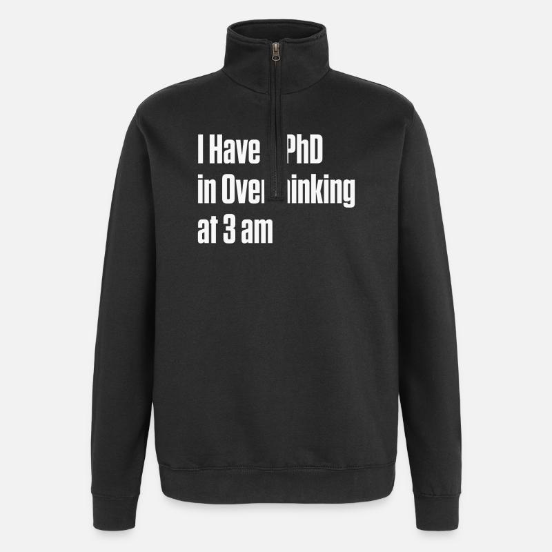overthinking, neurodivergent, ADHD insomnia, AuDHD - Quarter-Zip Sweatshirt - black