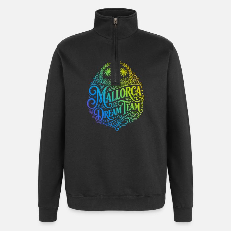 Mallorca Dream Team Bunt - Quarter-Zip-Sweatshirt - Schwarz