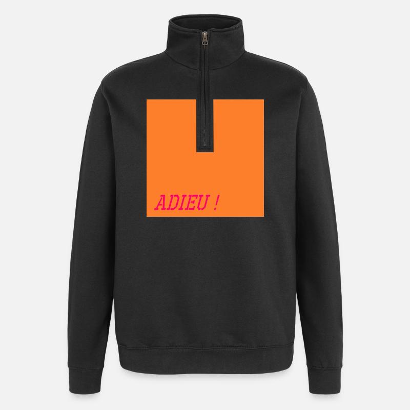 Mots d'adieu - Sweat à zip 1/4 - noir