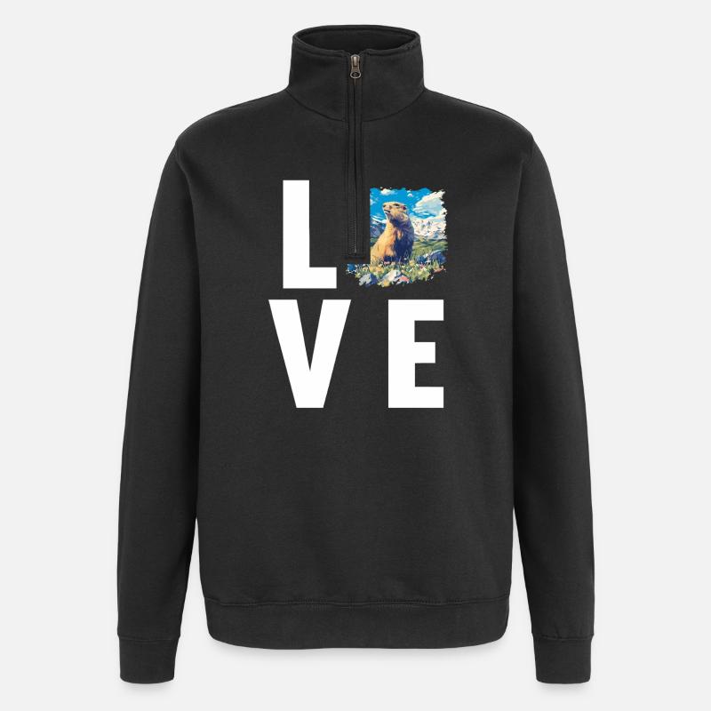 Murmeltiere Murmeltier - Quarter-Zip-Sweatshirt - Schwarz
