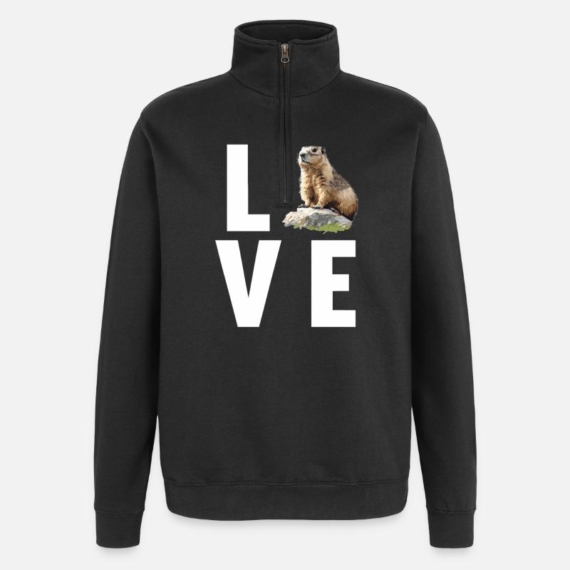 Murmeltiere Murmeltier - Quarter-Zip-Sweatshirt - Schwarz