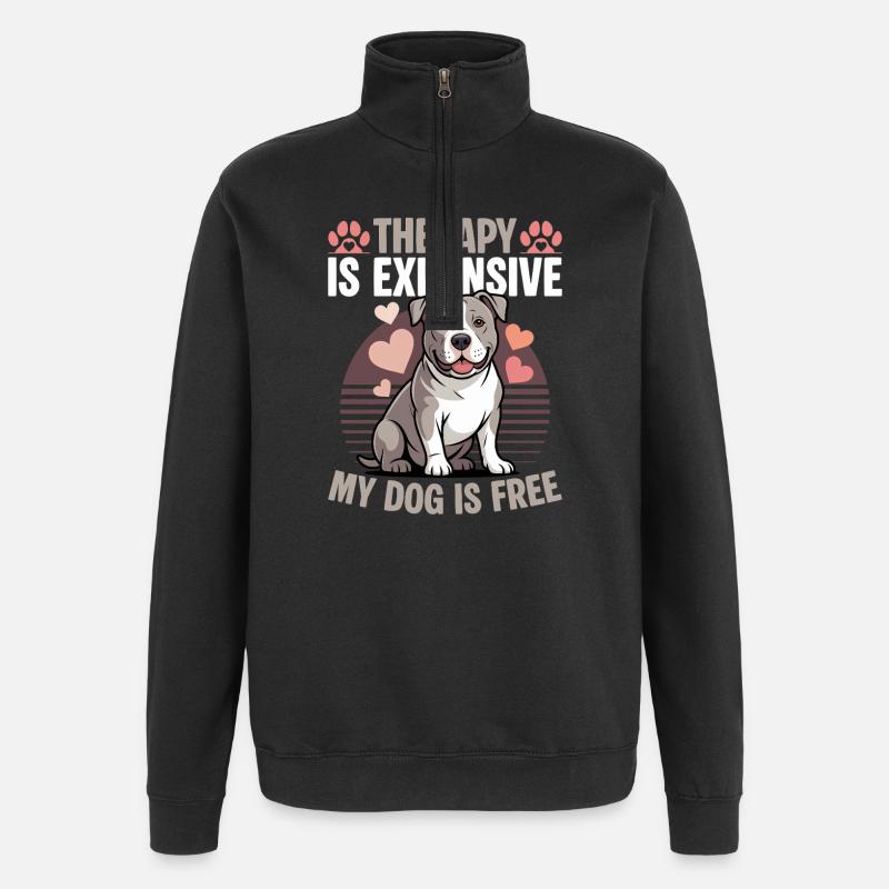 Pitbull Terrier Race de chien pittie - Sweat à zip 1/4 - noir