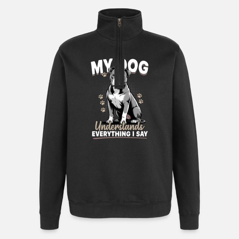 Pitbull Terrier Race de chien pittie - Sweat à zip 1/4 - noir