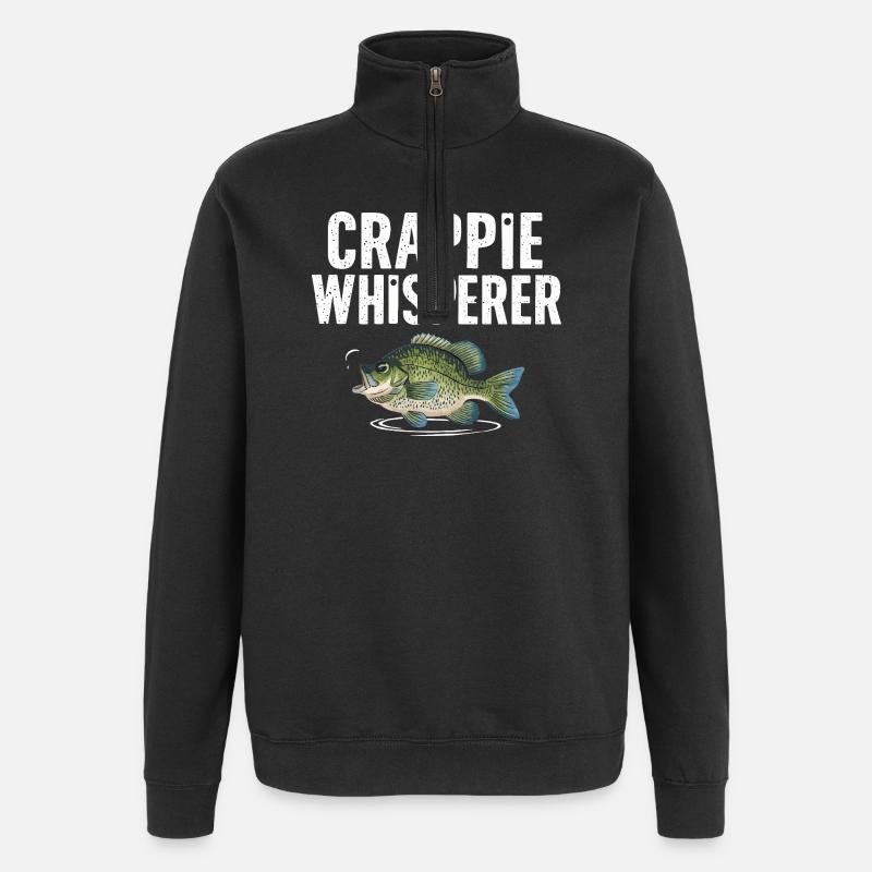 Crappie Flüsterer Fischmotiv - Quarter-Zip-Sweatshirt - Schwarz
