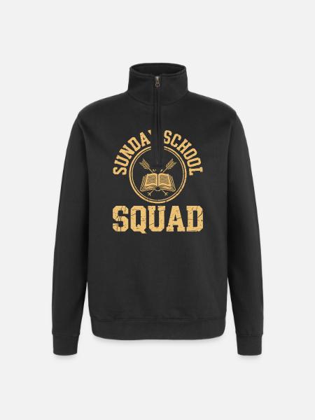 Sunday School Squad Logo - Quarter-Zip Sweatshirt - black