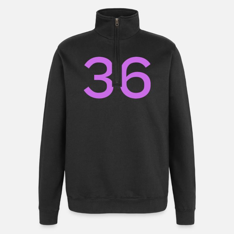 36 - Sweat à zip 1/4 - noir