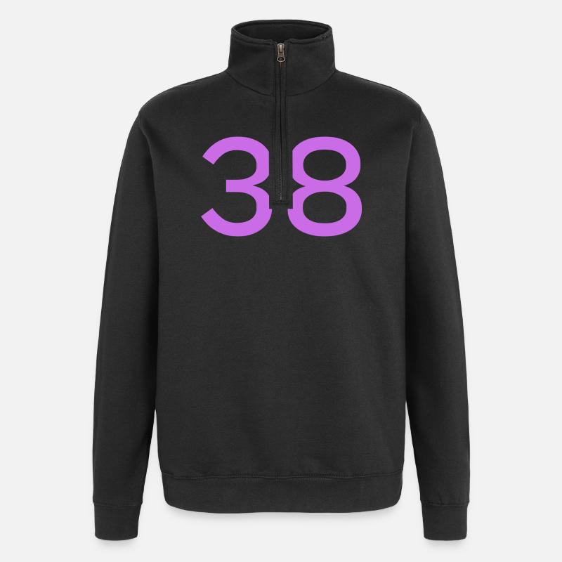38 - Sweat à zip 1/4 - noir