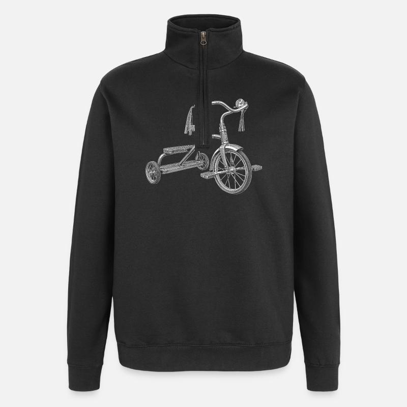 Dreirad - Quarter-Zip-Sweatshirt - Schwarz