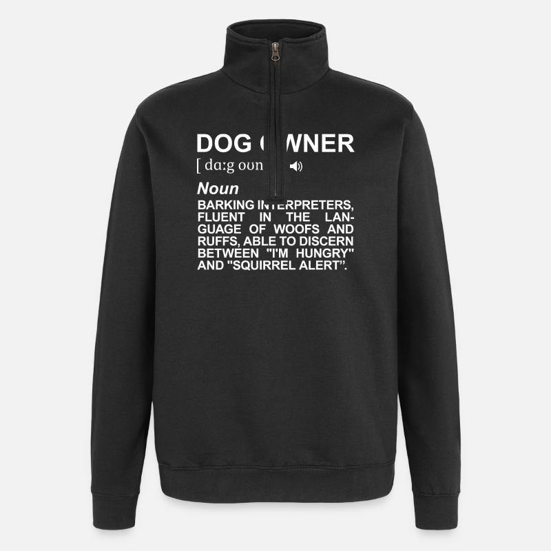 Description du propriétaire de chien - Sweat à zip 1/4 - noir