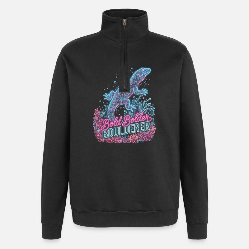 Bouldering Bold Bolder Boulderer - Quarter-Zip Sweatshirt - black