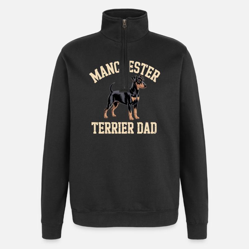 Manchester Terrier Dad Geschenk - Quarter-Zip-Sweatshirt - Schwarz