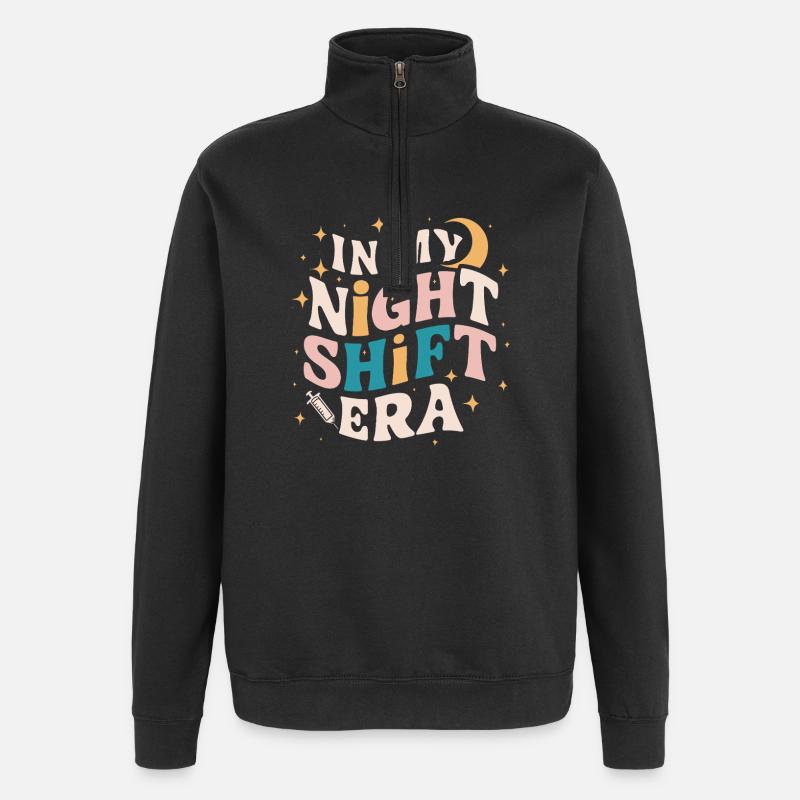 À mon époque de nuit - Sweat à zip 1/4 - noir