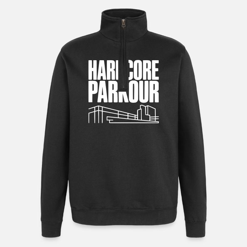 Hardcore Parkour - Sweat à zip 1/4 - noir