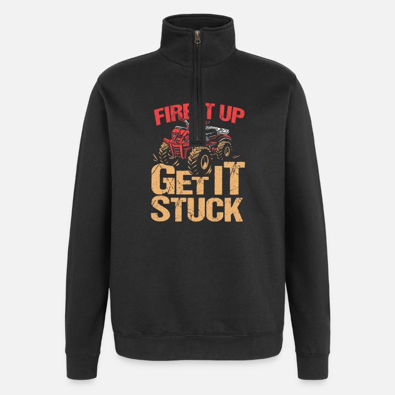 Quad - Quarter-Zip-Sweatshirt - Schwarz