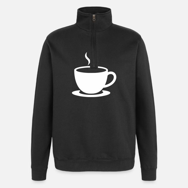 Café - Sweat à zip 1/4 - noir
