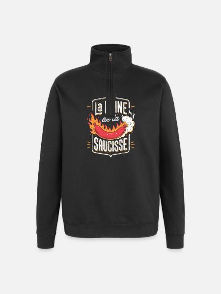 La Reine de la Saucisse - Sweat à zip 1/4 - noir