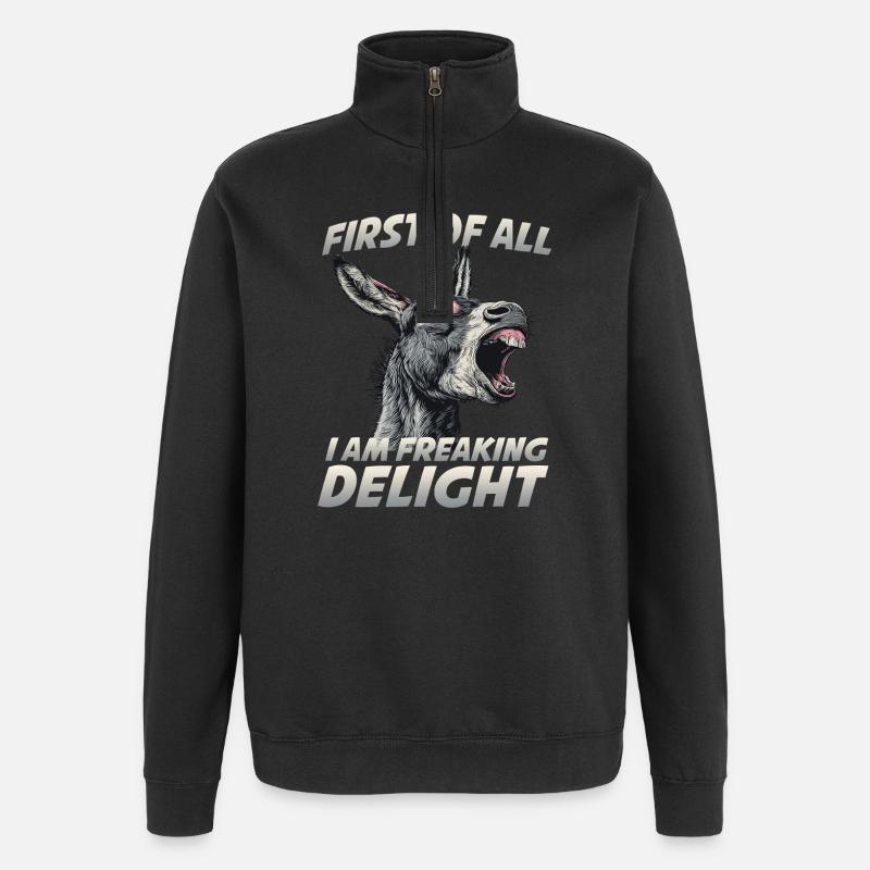 Ferme domestique d’ânes nains - Sweat à zip 1/4 - noir